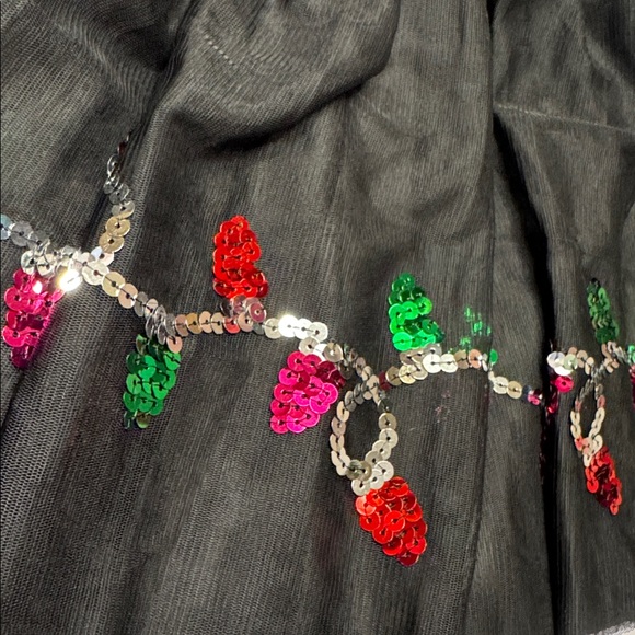 Cat & Jack Black Skirt with Holiday Christmas Lights - Picture 3 of 3